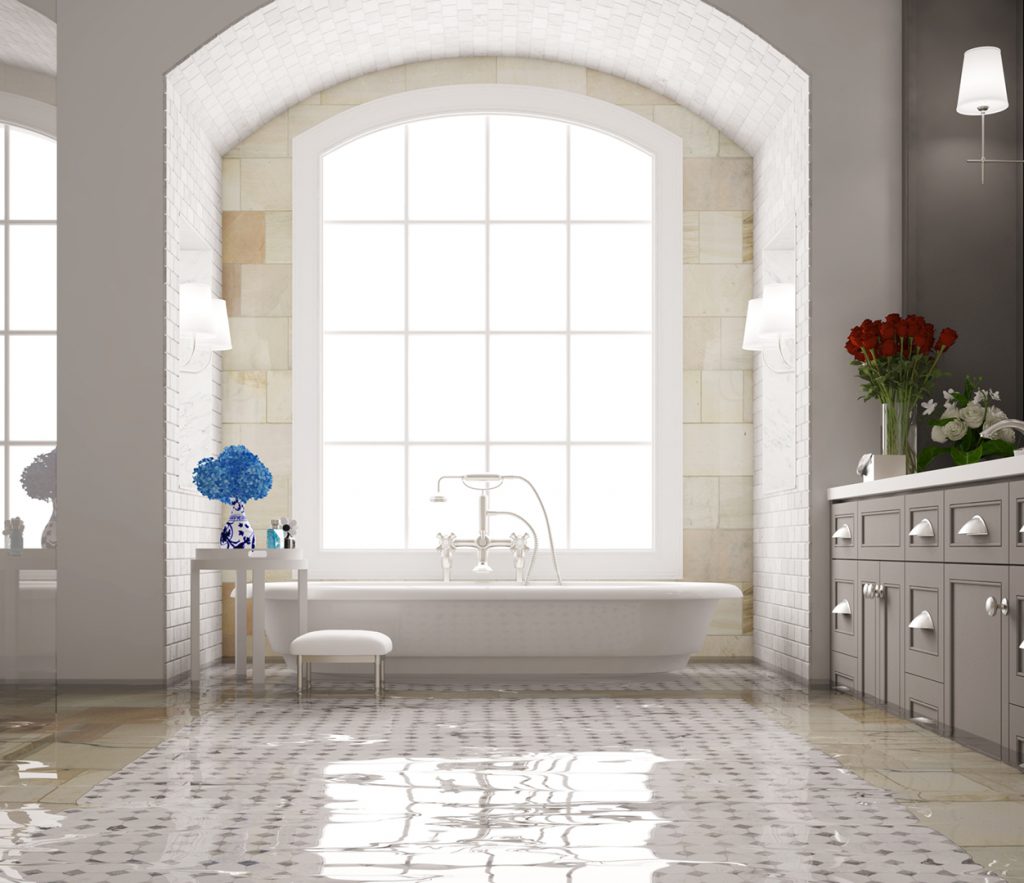 Wasserschaden im Badezimmer Flooded Home